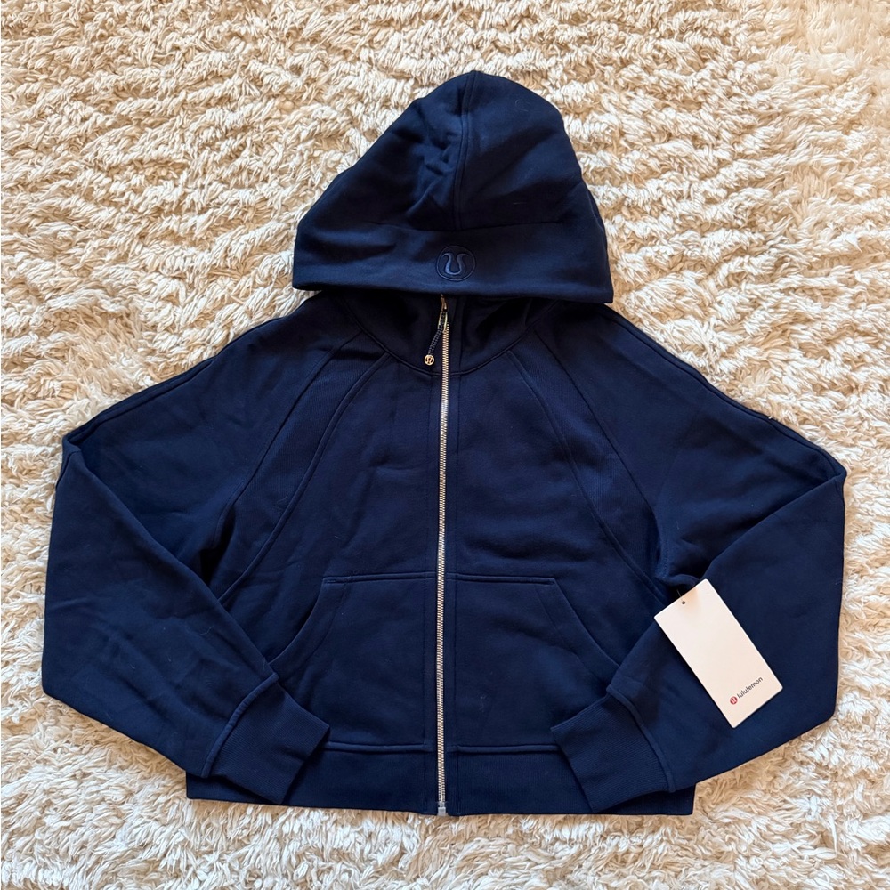 True Navy Mirror Silver Scuba Oversized Full-Zip Hoodie Lululemon - Picture 6 of 8